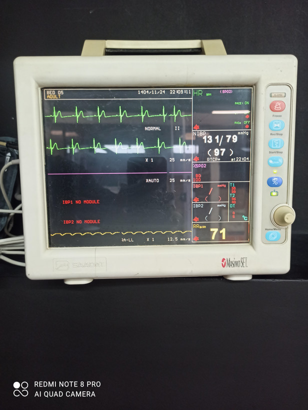 مانیتور پزشکی سعادت 1600 با Spo2 و ECG